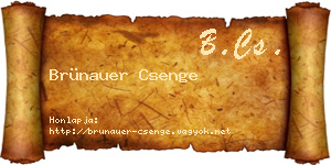 Brünauer Csenge névjegykártya